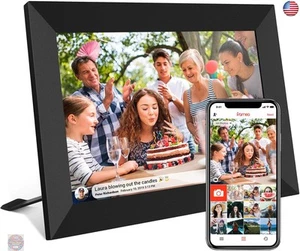 32GB FRAMEO 10.1 Inch Smart WiFi Digital Photo Frame 1280x800 IPS LCD Touch - Picture 1 of 9