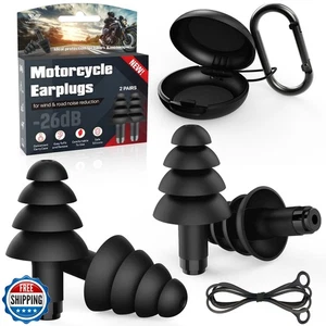 Tappi Orecchie Moto, 2 Paia Silicone Riutilizzabile, 26dB Riduzione Rumore Vento an - Foto 1 di 5