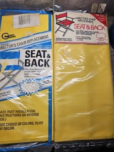 VTG Yellow Directors Chair Replacement Seat & Back Canvas Gold Medal USA Set-2 - Picture 1 of 6
