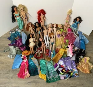Disney Princess Mattel Barbie Doll Set Huge Frozen Ariel Belle Jasmin Pocahontas - Picture 1 of 13