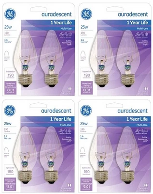 GE 75340 2 Count Flame Shape 25 Watt Auradescent Light Bulb - Pack of 4 - Image 1 of 4