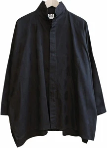 Planet By Lauren G Black COTTON JACQUARD SIGNATURE SHIRT One Size O/S - Picture 1 of 7