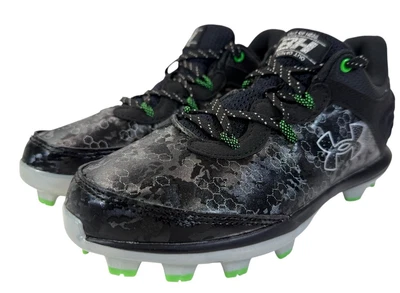 Under Armour Harper TPU Jr. Boy's Baseball Cleats Black Green 4.5 Youth 4.5Y - Image 1 of 4