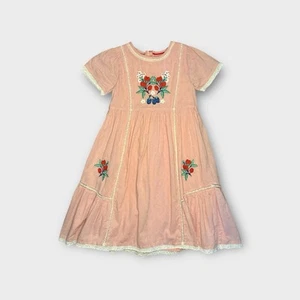 Mini Boden Floral Berries Embroidered Lace Trim Pink Nostalgic Dress - Picture 1 of 6