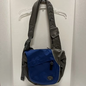 OSPREY FLOAT Messenger Bag Flap Closure Padded Strap And Inner Pocket Blue &Grey - Picture 1 of 17