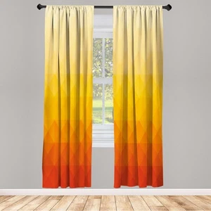 Abstract Window Curtains Pack of 2, Digital Triangle Geometric Mosaic Gradien... - Picture 1 of 1