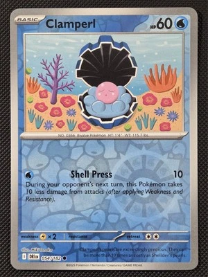 Pokemon Clamperl 054/182 Reverse Holo Sv10: Destined Rivals 🔥🔥🔥 - Image 1 of 2