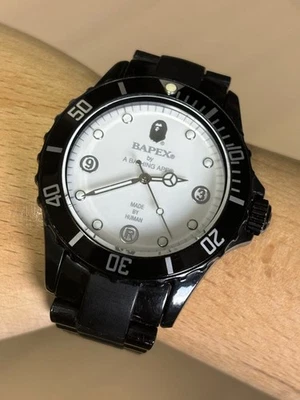 Reloj de cuarzo A BATHING APE BAPEX Sal Marina blanco negro limitado unisex en caja Foto 1 de 4