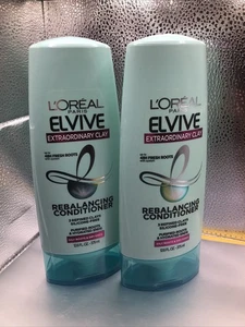 LOT OF 2 L'Oreal Paris Elvive Extraordinary Clay Rebalancing Conditioner, 12.6oz - Picture 1 of 6