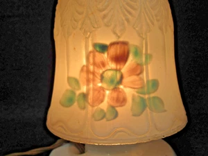 PASSENDES SET MIT 3 UMGEKEHRT LACKIERTEN LAMPENSCHIRMEN MIT BLUMEN 2 1/4" MONTEURE - Bild 1 von 12