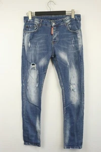 DSQUARED 2 Blue Wash Denim Regular Skinny Distressed Jeans Size 50 - Picture 1 of 20