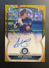 2023 Bowman Chrome AXEL SANCHEZ Auto Gold Shimmer Refractor #d/50 Mariners