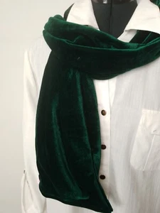 Emerald green luxurious Scarf velvet velour 56 in long 9 in wide nylon-backed - Picture 1 of 3