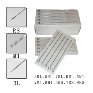 50Pcs Tattoo Needles Pins Assorted Lining and Shading Sizes RL RS M1 10 Sizes - Picture 1 of 4