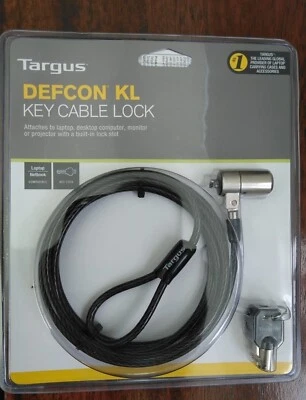  Key Cable Lock -Targus DEFCON KL - for Laptop / Desktop Computer = 2 Keys - Image 1 of 2