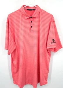 Devereux Golf Men’s Polo Orange Striped Embroidered Whirlwind Mens Sz XL - Picture 1 of 7