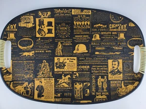 Vintage Zeitung Werbung Oval Serviergetränk Tablett, Größe 18 Zoll x 12 - Bild 1 von 2