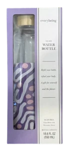 Everybeing Glass Water Bottle with Purple Decorative Silicone Sleeve 18.6 FL Oz - Picture 1 of 2