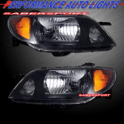 Set of Pair OE Style Black Headlights For 2001-2003 Mazda Protege 4dr Sedan - Image 1 of 2