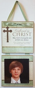Hanging Plaque /Photo Frame+Bible Text -1 Peter 3:18 "CONFIRMED IN CHRIST"-G5113 - Picture 1 of 1
