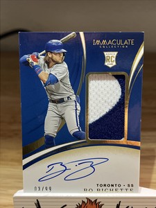 Bo Bichette 2020 Immaculate Rookie RC Auto RPA Card #126 Serial #d /99 Blue Jays
