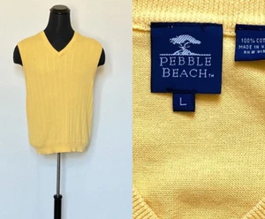 1980s Cable Knit Men's Golf Sweater, 1990s Cotton Sweater Vest - Picture 1 of 10