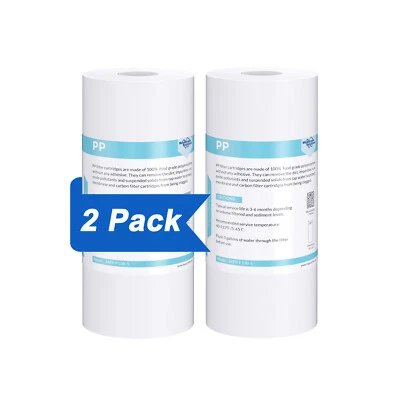 2 Pack 5 Micron 10x4.5" Sediment Water Filter for Big Blue Whole House Cartridge - Image 1 of 4