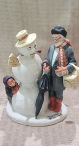 Estatuilla de porcelana Norman Rockwell "Abuelo muñeco de nieve" Danbury como nueva septiembre 1980 - Imagen 1 de 5