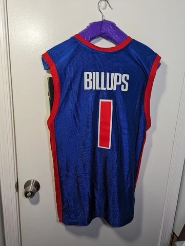 Vintage Chauncey Billups Detroit Pistons NBA #1 Jersey Men’s Size M Blue EUC Cover