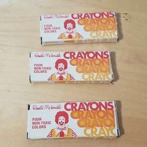 3 Vintage Ronald mcdonald crayons Packs Kids Meal Crayons  - Picture 1 of 5