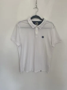 Pretty Green Men White Polo Shirt Size Large Mod Liam Gallagher Oasis Britpop - Picture 1 of 12