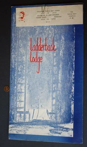 1950-60s Era Ohio Cincinnati Reds Rosie Mascot Ladderback Lodge Restaurant menu! Cover