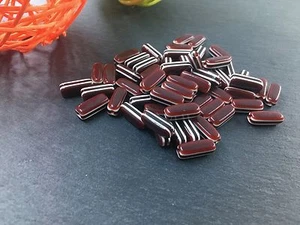 50 Kunststoffperlen Resin Quadrat Würfel Spacer Beads Perlen 13x5mm BRAUN - Bild 1 von 3