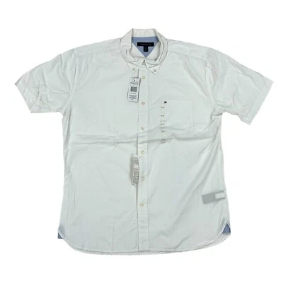 *DEFECTO MENOR* Camisa Tommy Hilfiger Manga Corta Bolsillo Abotonado - Blanca - XL Foto 1 de 3
