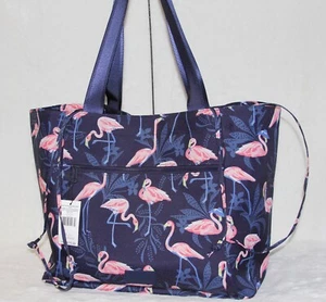 Bolso de Playa VERA BRADLEY ReActive con Cordón Familiar Rosa Flamenco Fiesta Azul Marino - Imagen 1 de 4
