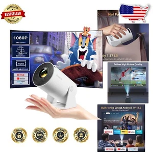 Ultra-Lightweight 1080P Mini Projector with WiFi, Bluetooth, and 150'' Screen - Picture 1 of 9