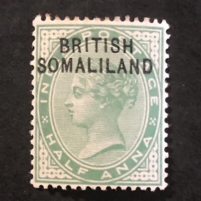 1903 BRITISH SOMALILAND 1/2a STAMP - HALF ANNA  - Sg SO 1 - MINT - Image 1 of 3