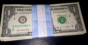 BEP 100$ STRAP OF TRINARIES INCLUDING 20 UNC 5 IN A ROWS. also RADARS TRUE TRYS - Picture 1 of 3