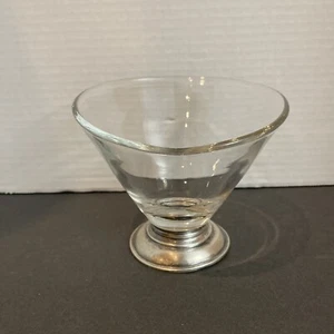 Plato/tazón de mayonesa de vidrio alto/bajo de plata esterlina con patas de colección usado en excelente estado - Imagen 1 de 10