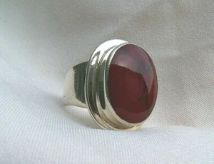 Bold, Red Jasper, Taxco Estate Ring SS 925 Size 7 Lovely Rich Color! - Picture 1 of 8