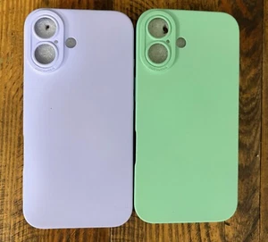 Set of 2 iPhone 16 Cases Solid Colors Minty Green & Lavender New Never Used - Zdjęcie 1 z 12