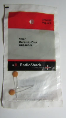 Condensador de disco cerámico RadioShack 10 pF 272-0123 nuevo y precintado Foto 1 de 2