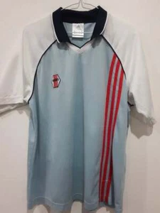 Adidas Original Jersey Large Quick Dry Blue Vintage Stripe Short Sleeve - Picture 1 of 12