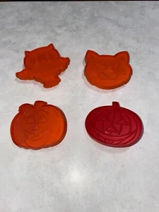 RAR Vintage 1975 Halloween Ausstecher Orange Kunststoff Punze Karten Eule, Katze - Bild 1 von 9