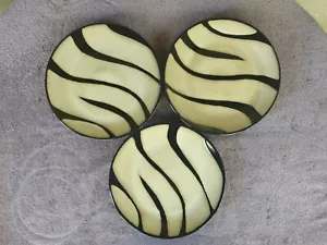 Pier 1 Salad Plates Zebra Black Brown 10.75" Set of 4 - Imagen 1 de 3