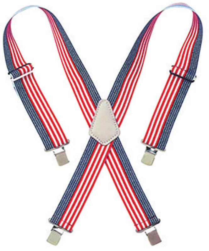 CLC Custom Leathercraft Heavy Duty Elastic Work Suspenders, USA Flag Print - Image 1 of 1