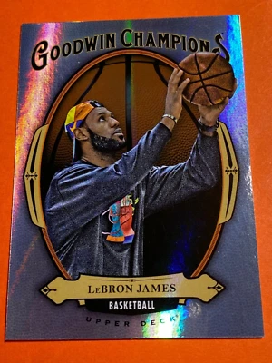 LEBRON JAMES 2020-21 UPPER DECK, GOODWIN CHAMPIONS, #GB10 REFRACTOR, NEAR MINT+ - Image 1 of 2