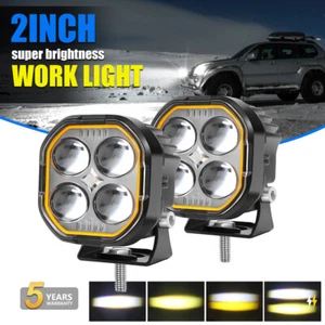 2PCS LED Work Light Flood Spot Pods OffRoad Driving Yellow White Strobe Fog Lamp - Picture 1 of 11