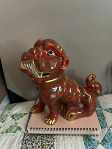 Herend Porcelain Foo Dog Figurine part of the Red Dynasty Collection - Picture 1 of 21