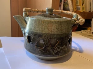 Japanische Soma Ware 60er Jahre Otagiri Somayaki Golden Horse & Hearts Teekanne - Bild 1 von 5